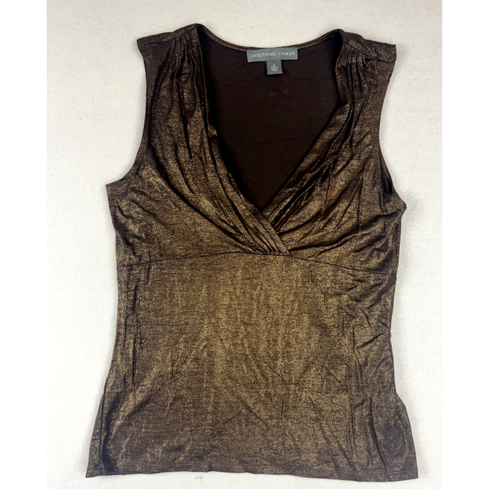 Y2K Josephine Chaus Small Deadstock Babydoll deep V stretchy Goblin Grunge Metal